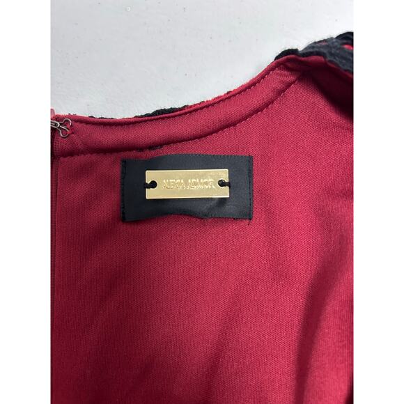 ALEXIA ADMOR Rach Velvet Scoopneck Lace Insert Dress in Burgandy. Size S. NWOT - Picture 6 of 9